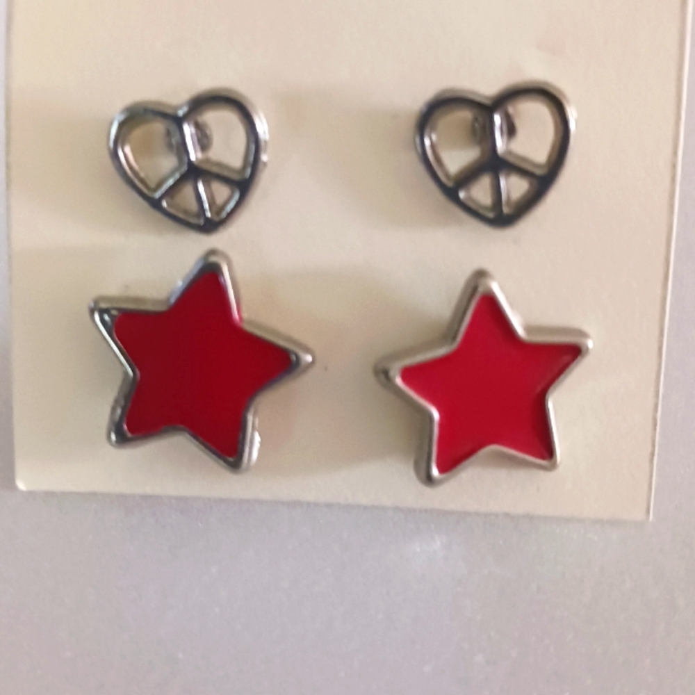 2 pr. Earrings silver tone